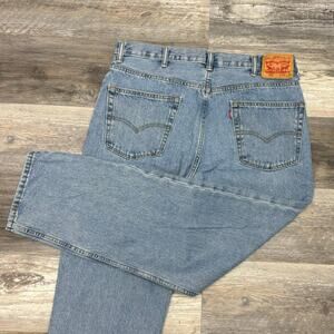 Levis‎ 550 Light Wash Blue Mens 36x31 Relaxed Fit Straight Leg Jeans Red Tab EUC